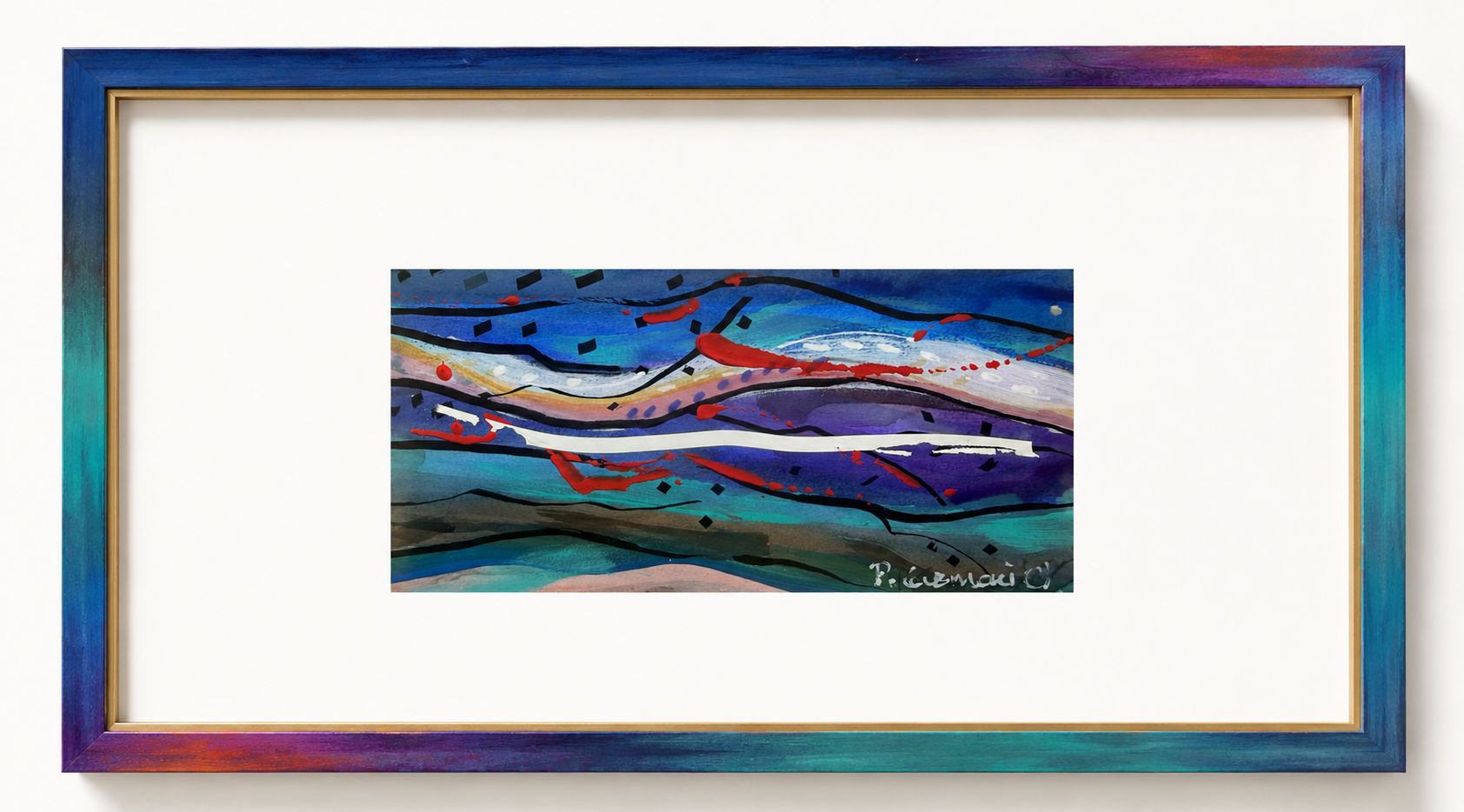 Untitled Acrylic &amp; Mixed Media on Paper 10 × 5.5 inches