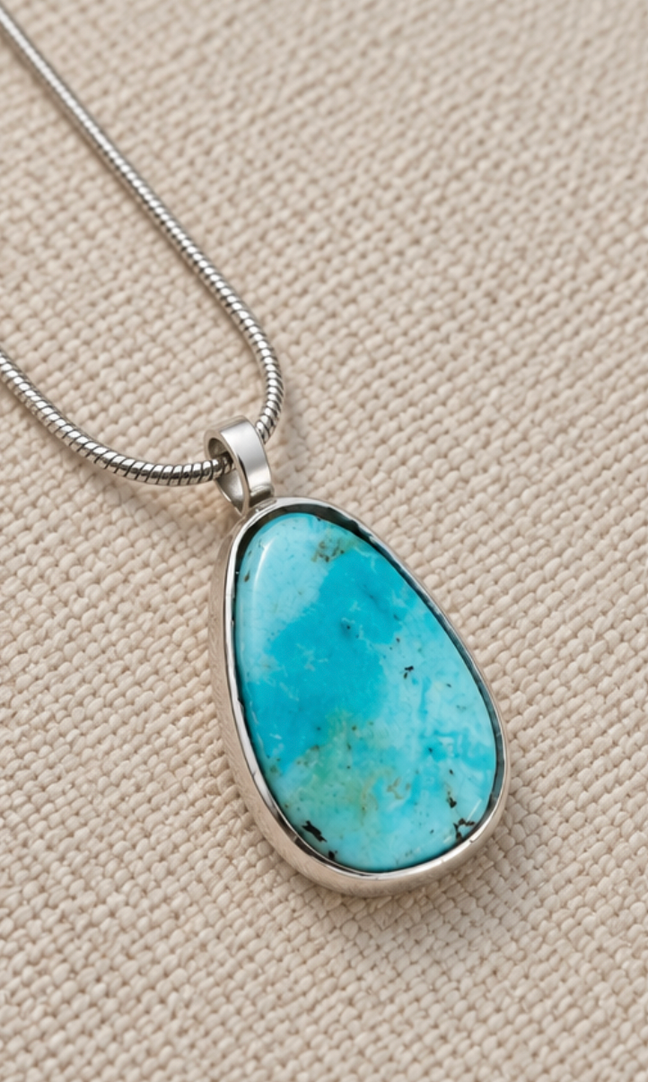 Ocean in a Drop | Natural Cripple Creek Colorado Turquoise Pendant