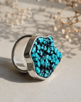 Black Matrix Kingman Turquoise Ring